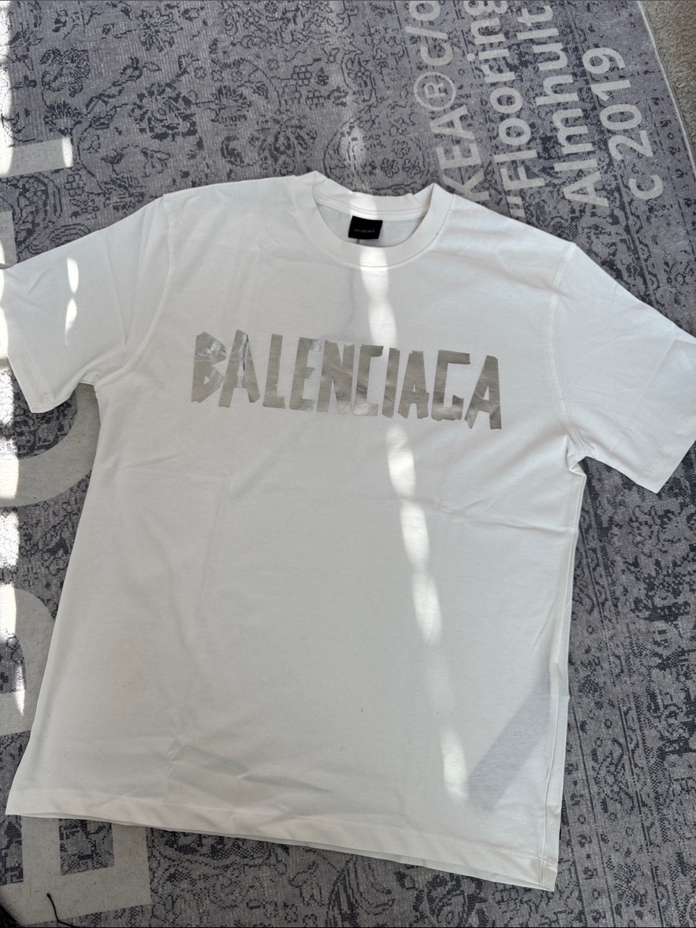 Balenciaga White T-Shirt with Grey Logo